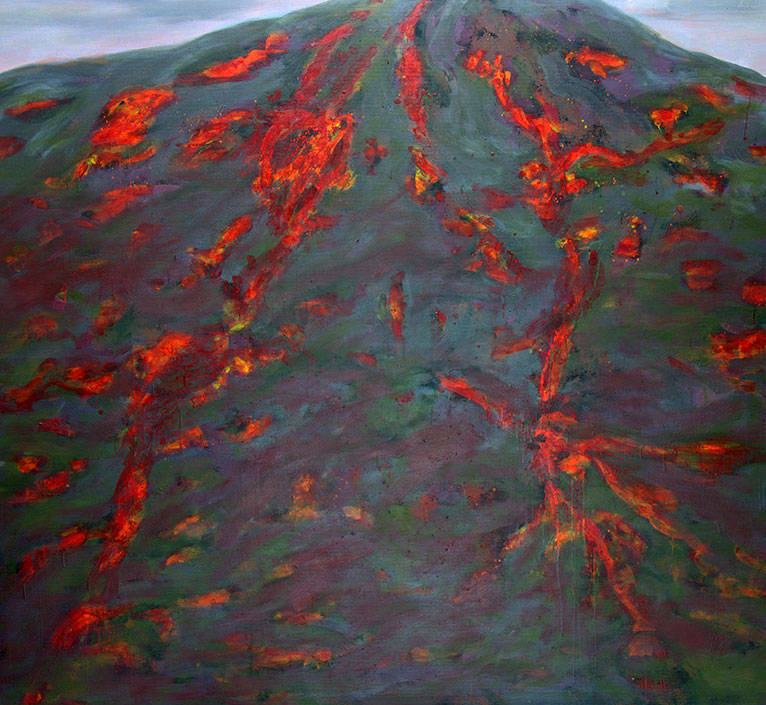 Marita Kusch : der Vulkan, Eitempera Auf Leinwand, 2014